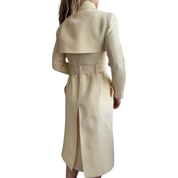 SOLD Auth Vintage Christian Dior Yellow Silk Belted Structured Coat Size XS - Picture 6 of 16